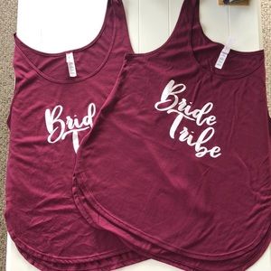 Bride Tribe tanks (2) maroon size small